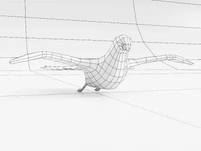 Bird 3d model origami Low-poly 3D model