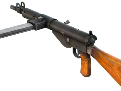 British Sub Machine Gun - Sten Mk V 1944 Low-poly 3D model