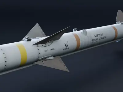 AIM-120A AMRAAM Missile Low-poly 3D model
