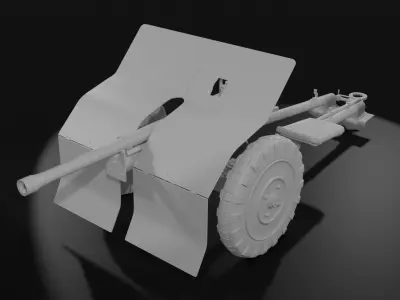 Bofors 37 mm anti-tank gun 3D model