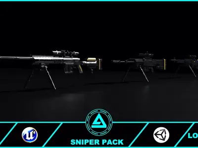 Sniper Pack Low-poly 3D model