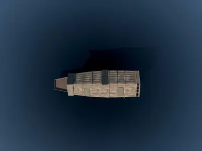 HouseBoat Low-poly 3D model