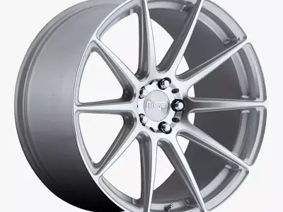 Niche Essen Wheel Offset Silver With Machined Face 3D model