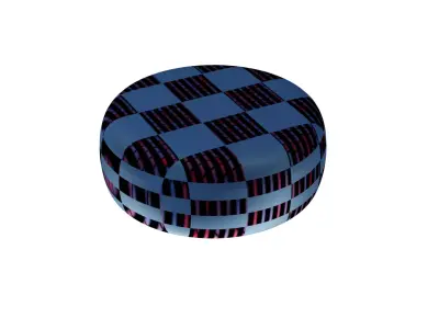 Low Poly Couch checkered ball Free low-poly 3D model