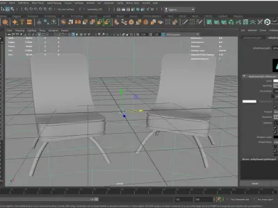 Chair two chairs Free low-poly 3D model