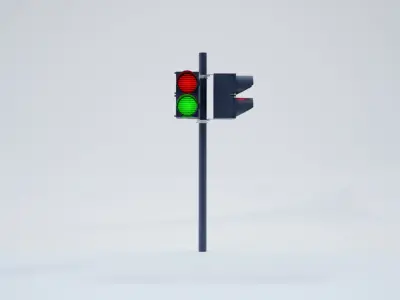 Traffic lights Stop Lights Street Low-poly 3D model