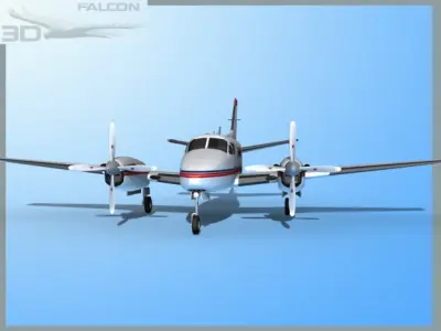 Falcon3D E90 King Air F01 3D model