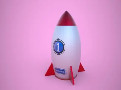 low poly missle rocket Low-poly 3D model