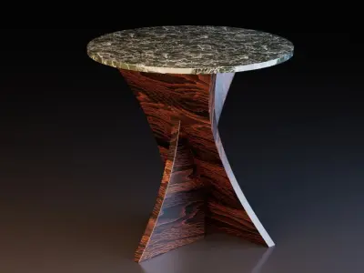 Coffee Table with Cross Base Free low-poly 3D model