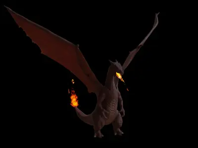 Charizard fire dragon Low-poly 3D model