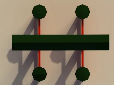 Low Poly Japanese Torii 2 Low-poly 3D model