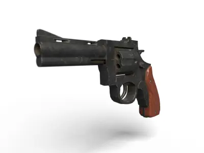 Revolver 3D model Bundle Low-poly 3D model