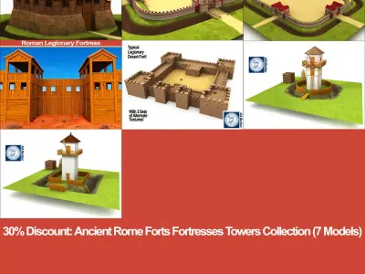 Ancient Rome Forts Fortresses Towers Collection 