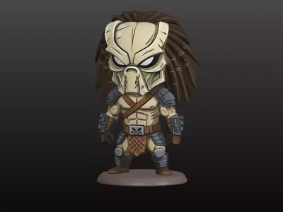 Chibi Predator Figurine Cartoon Style 3D print model