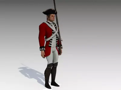 British Redcoat Soldier Low-poly 3D model