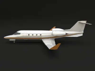 Learjet 54-55-56 Longhorn private jet 3D model