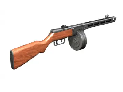 PPSh-41 - Soviet Submachine Gun 3D model