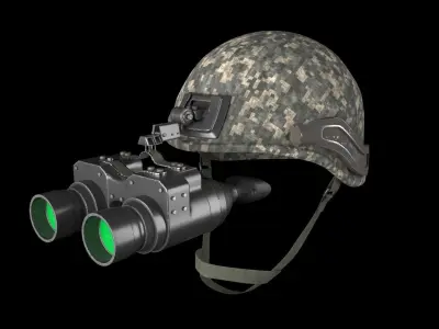 Military helmet with night vision  Goggle device  3D model