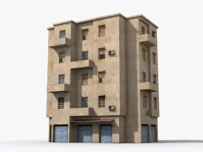 Arab Middle East Building x11 Low-poly 3D model