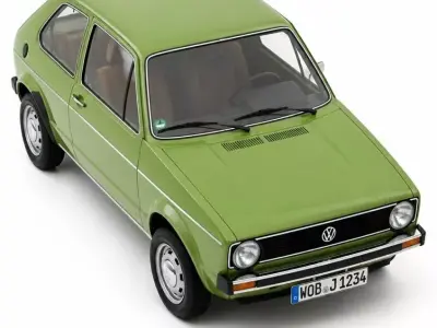 Classic Lime Green Volkswagen Golf Mk1 Vintage Hatchback 3D model