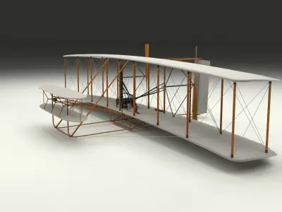 Rigged Wright Flyer 1903 3D model