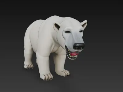 Polar Bear 3D Model Basic - Low Poly Simple Low-poly 3D model