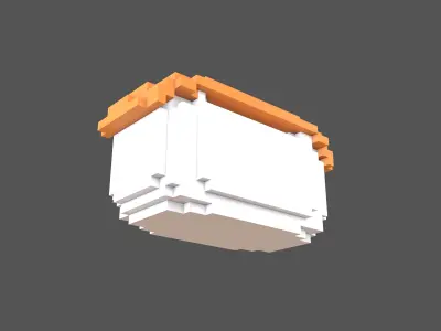 Voxel Salmon Sushi v1 001 Low-poly 3D model