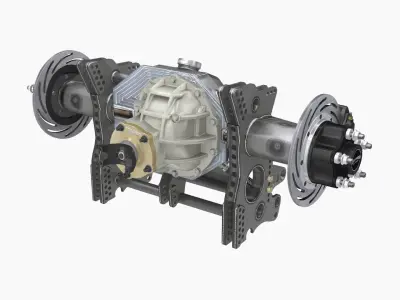 HCD Steel finish rear end Low-poly 3D model