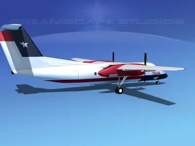 Dehaviland DHC-8 100 Texair 3D model