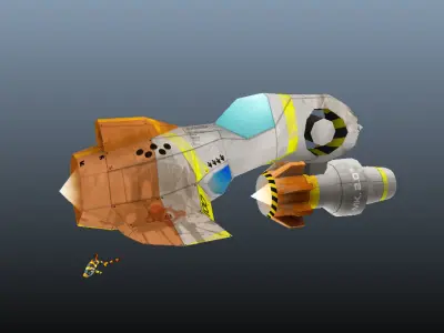 ASSAULT SHIP Low-poly 3D model