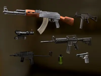 Armour Bundle Low-poly 3D model