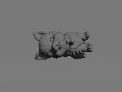 Fluffy Dog  Playful Companion 3D model
