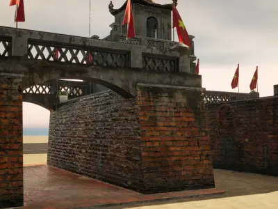 Hanoi - O Quan Chuong Gate - VietNam Low-poly 3D model