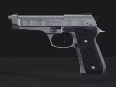Renetty 9mm Pistol Low-poly 3D model