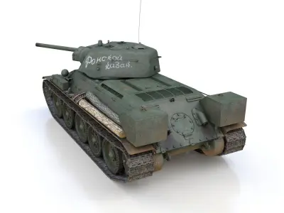 T-34-76 UZTM- Model 1942 - Soviet tank - 19 Tank Corps 3D model