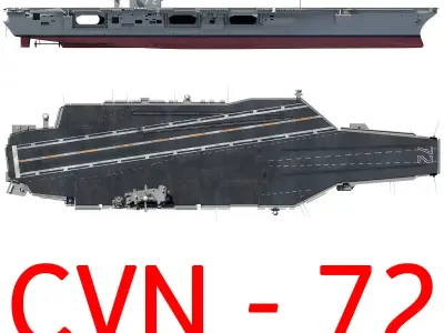 USS Abraham Lincoln Aircraft Carrier CVN-72 3D model