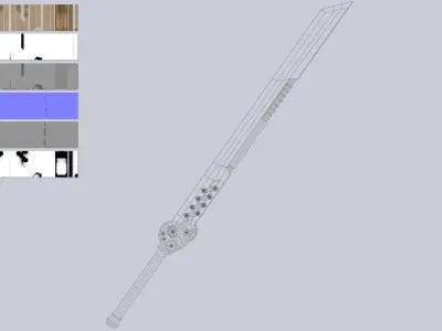 Steampunk blade Low-poly 3D model order