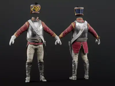 Soldier Napoleon Cavalry Cuirassier 3D model