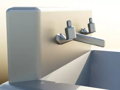 Low Poly Vault Sink Fallout Game Ready Low-poly 3D model