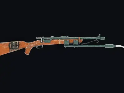 Classic rifle  Low-poly 3D model