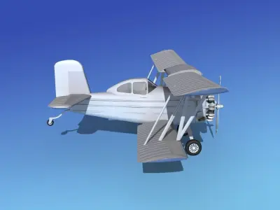 Grumman AgCat Bare Metal 3D model