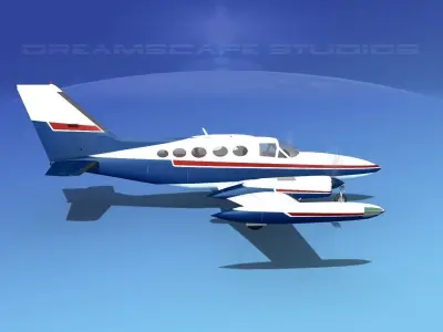 Cessna 414 Chancellor V08 3D model