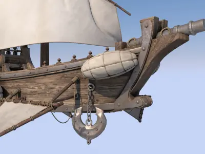 Fantasy Flying Ship 2 3D model