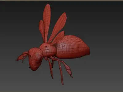Honey Bee 3D model Low-poly 3D model