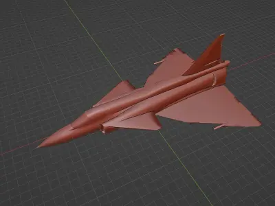 Saab JAS-37 Viggen Low-poly 3D model