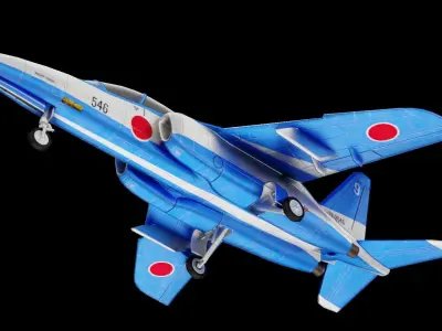 Kawasaki T-4 Low-poly 3D model