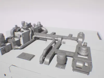 ultimate air ducts modular system 60 elements lowpoly Low-poly 3D model