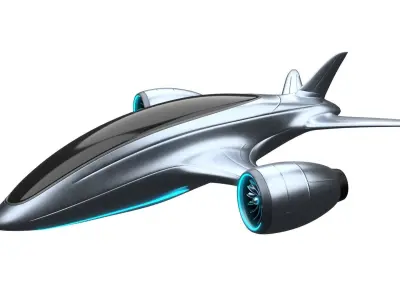 electric hybrid aircraft 3D model