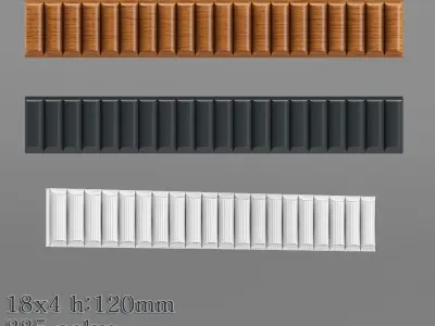 Decorative molding 18-28mm width set Free 3D model