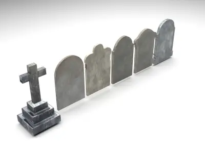 Gravestones Set 3D model